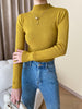 Nameria High Neck Rib Knit Top Slim Fit Base Layer