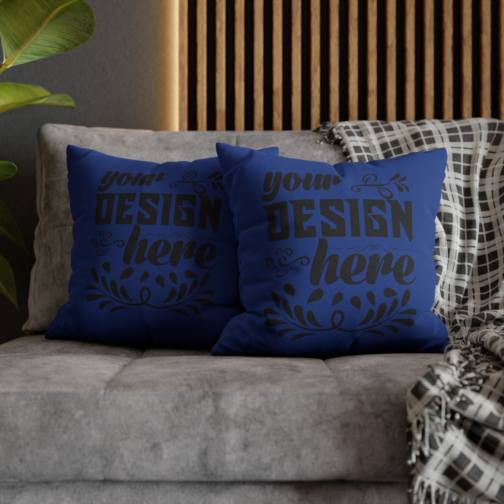Customizable Spun Polyester Square Pillowcase Double-Sided Print Cover