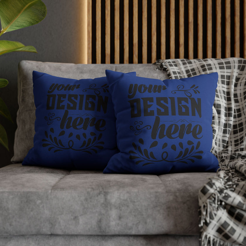 Customizable Spun Polyester Square Pillowcase Double-Sided Print Cover