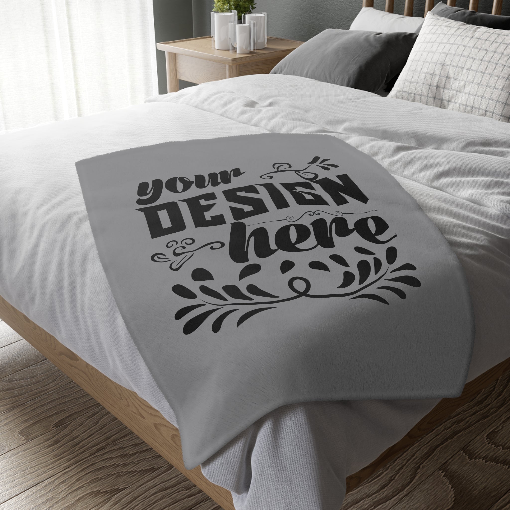 Customizable Velveteen Microfiber Blanket Two Sided Print 3 Sizes