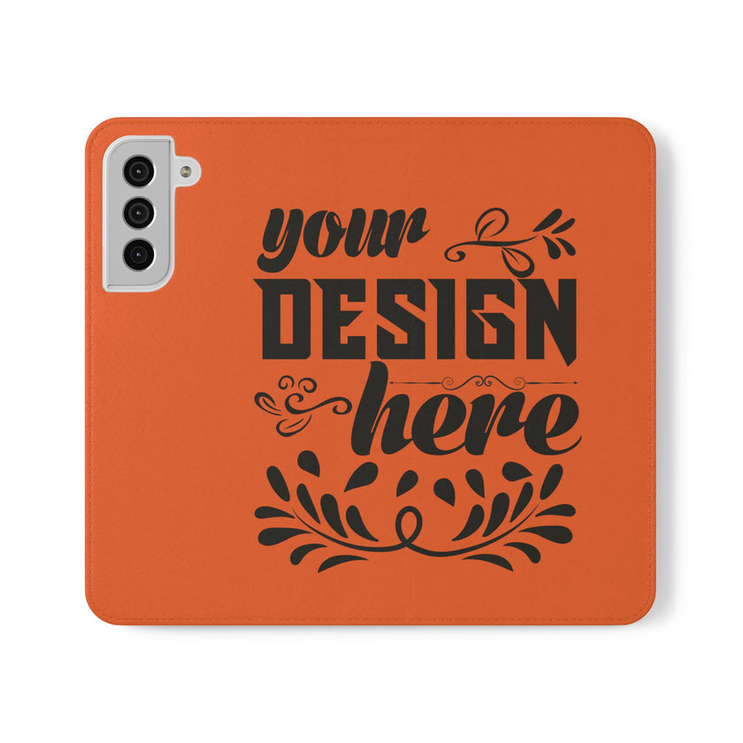 Customizable Flip Folio Phone Case With Card Slots Stand And Elastic Strap