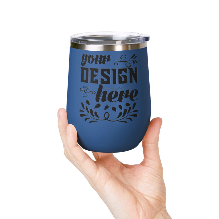 Customizable Polar Camel 12oz Stainless Steel Wine Tumbler Cup Lid