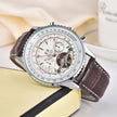 Nameria Mechanical Tourbillon Watch Calendar 43mm Steel Or Leather