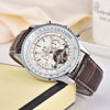 Nameria Mechanical Tourbillon Watch Calendar 43mm Steel Or Leather