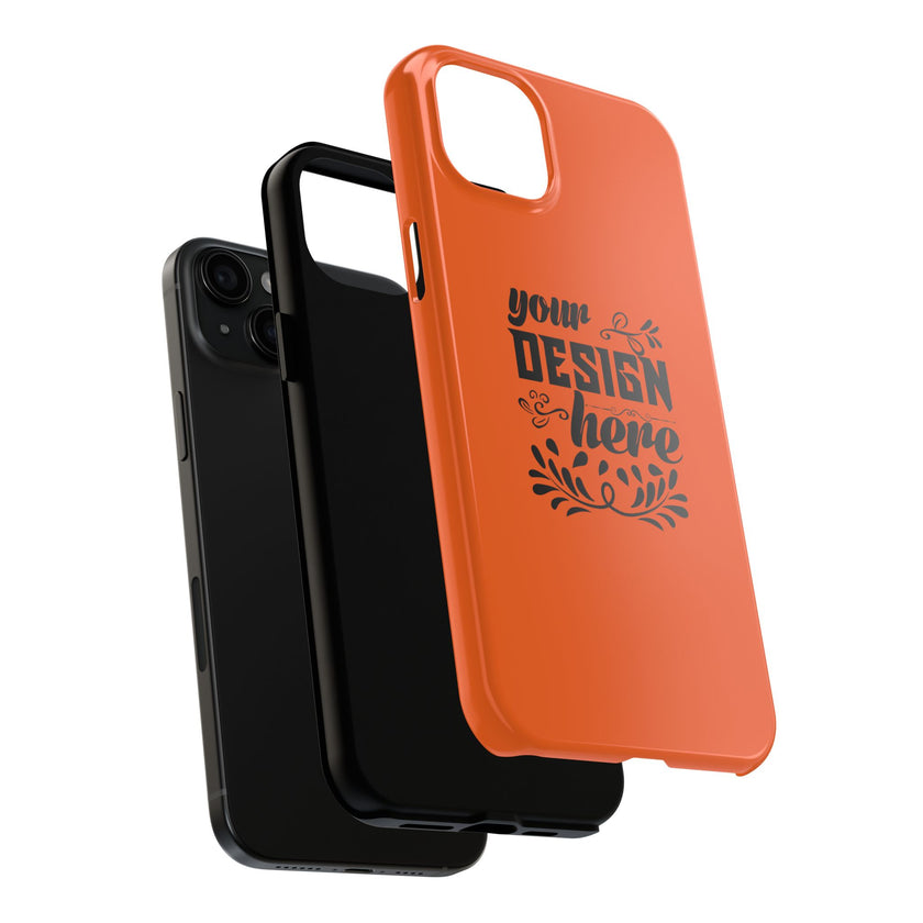 Customizable Tough Phone Case Glossy Dual Layer Wireless Charging