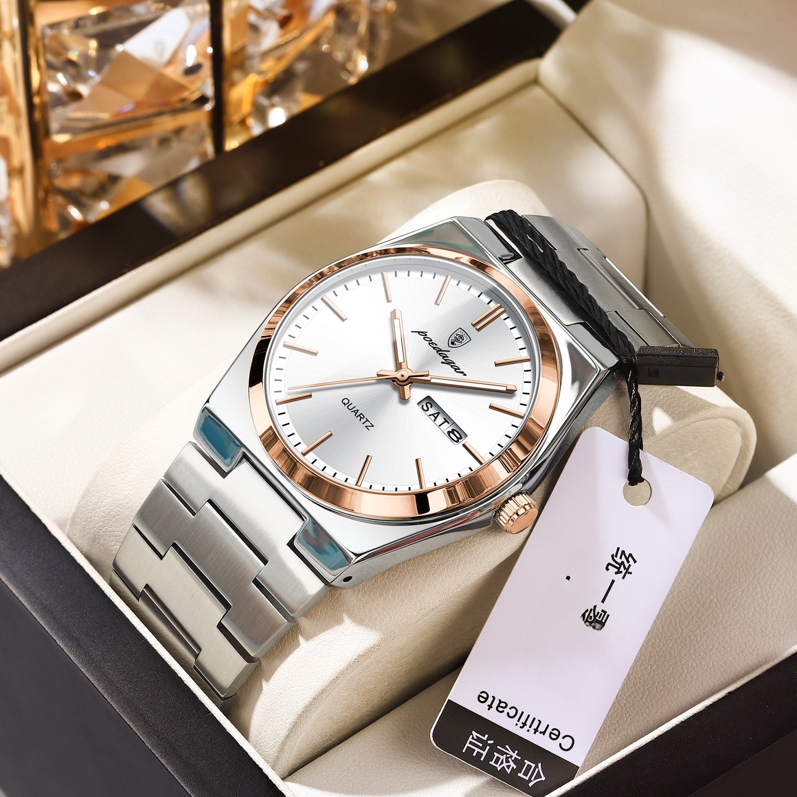 Nameria Podagar Quartz Day Date Watch Stainless Steel