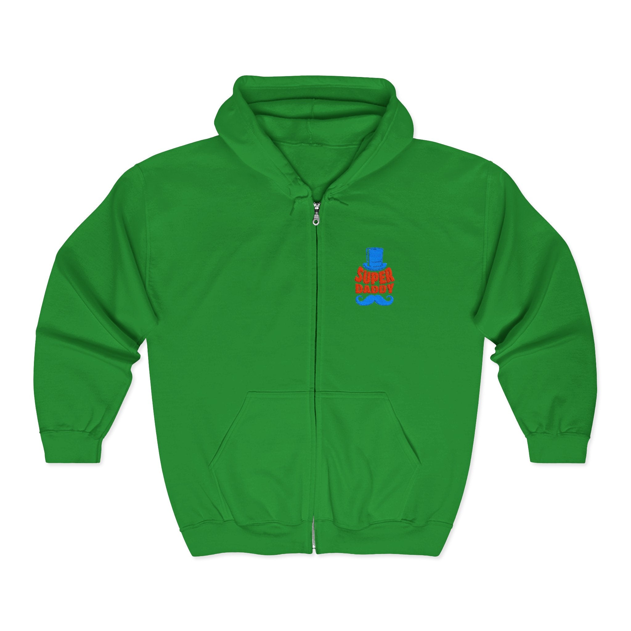 Gildan 18600 Unisex Full Zip Hoodie | Super Daddy Embroidery