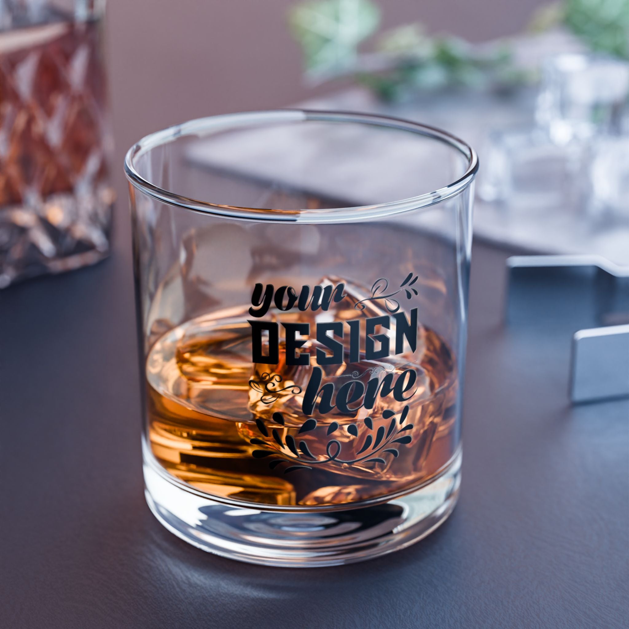 Customizable 10oz Tempered Glass Rocks Glass with Wraparound Print