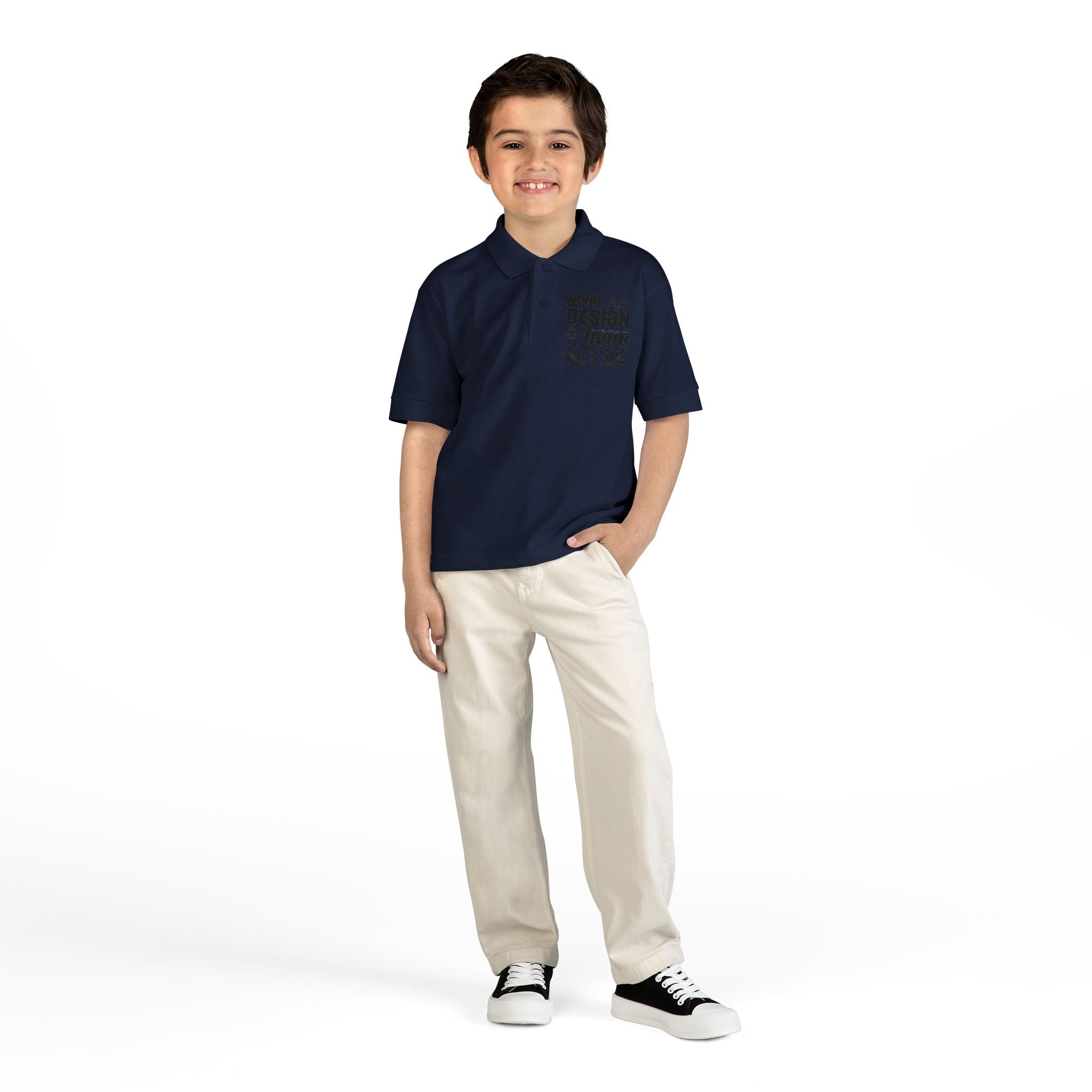 Customizable Gildan 8800B Youth DryBlend Jersey Polo Shirt