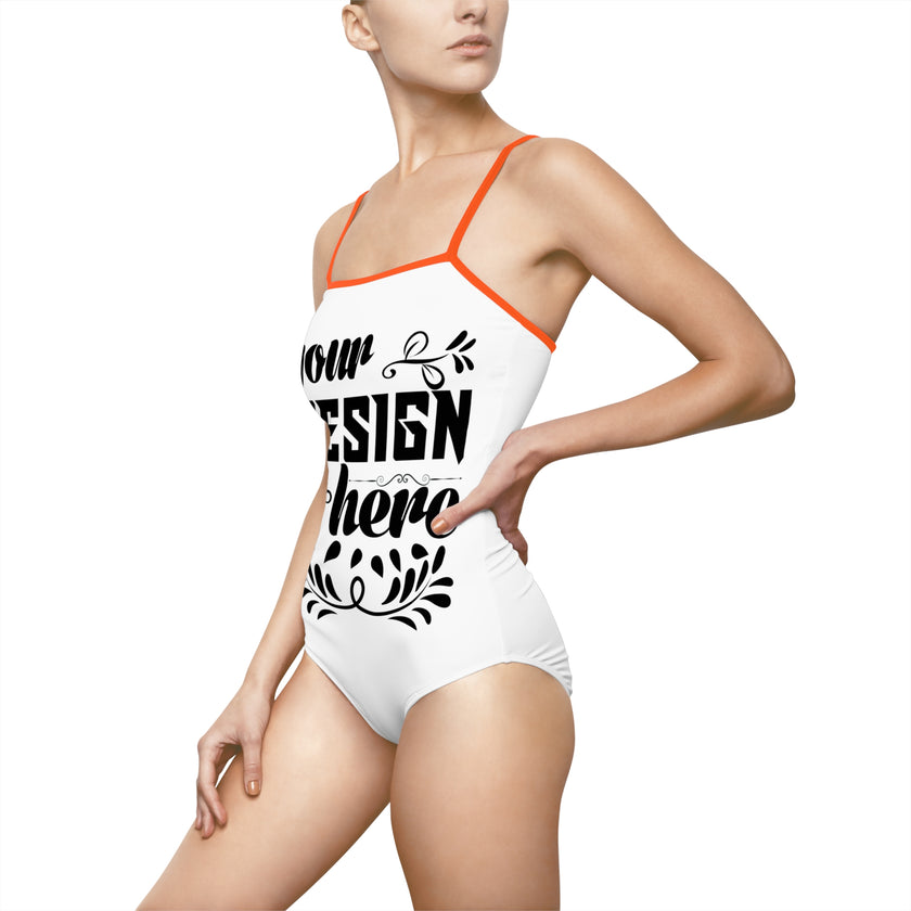Customizable Women One-Piece Swimsuit With Back Cutout AOP