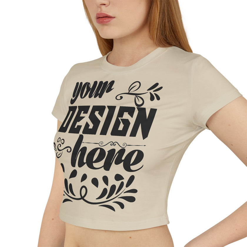 Customizable Womens Baby Tee Organic Cotton Slim Fit T Shirt