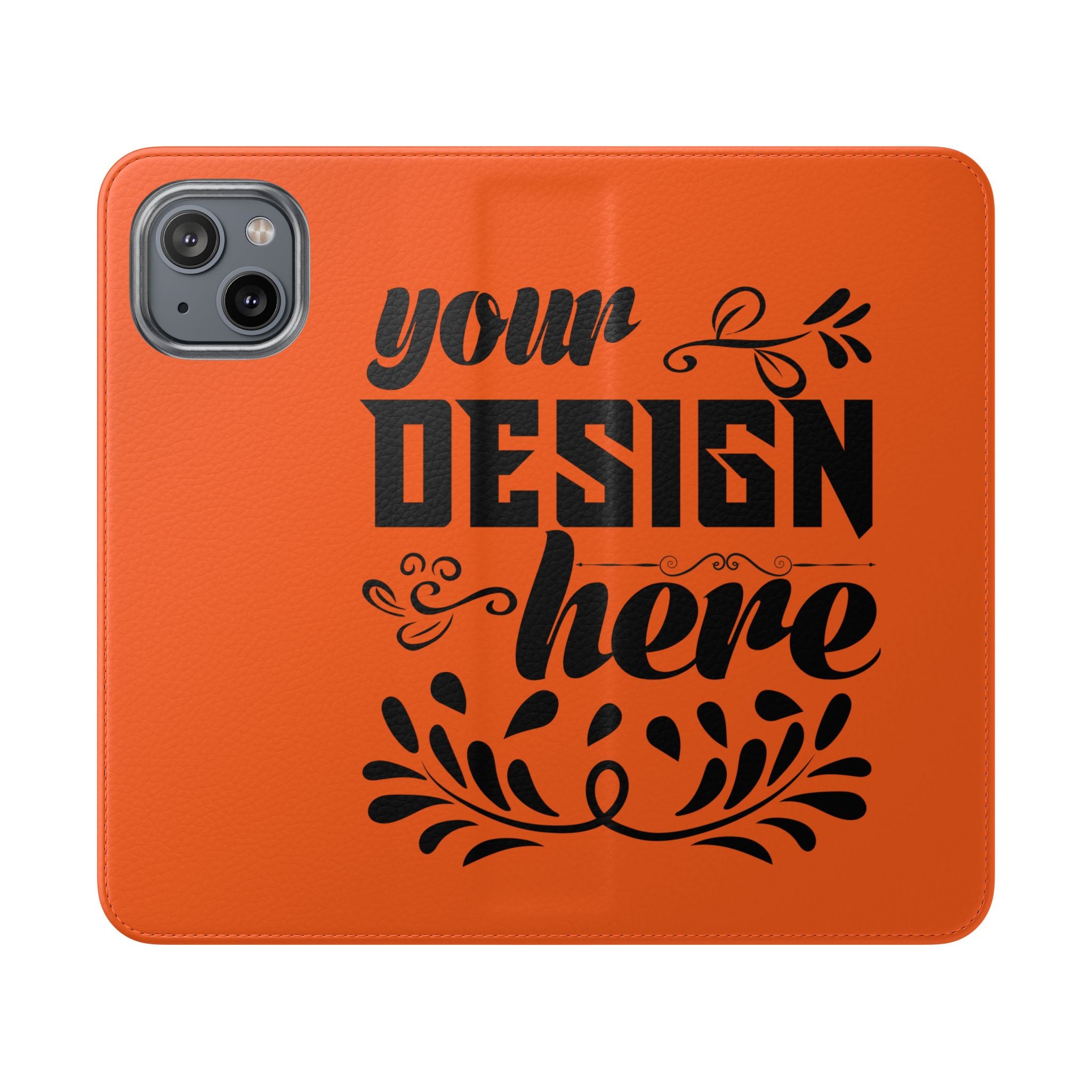 Customizable Flip Folio Phone Case With Card Slots Stand And Elastic Strap