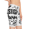 Customizable Womens Bike Shorts All Over Print Mid Waist Stretch