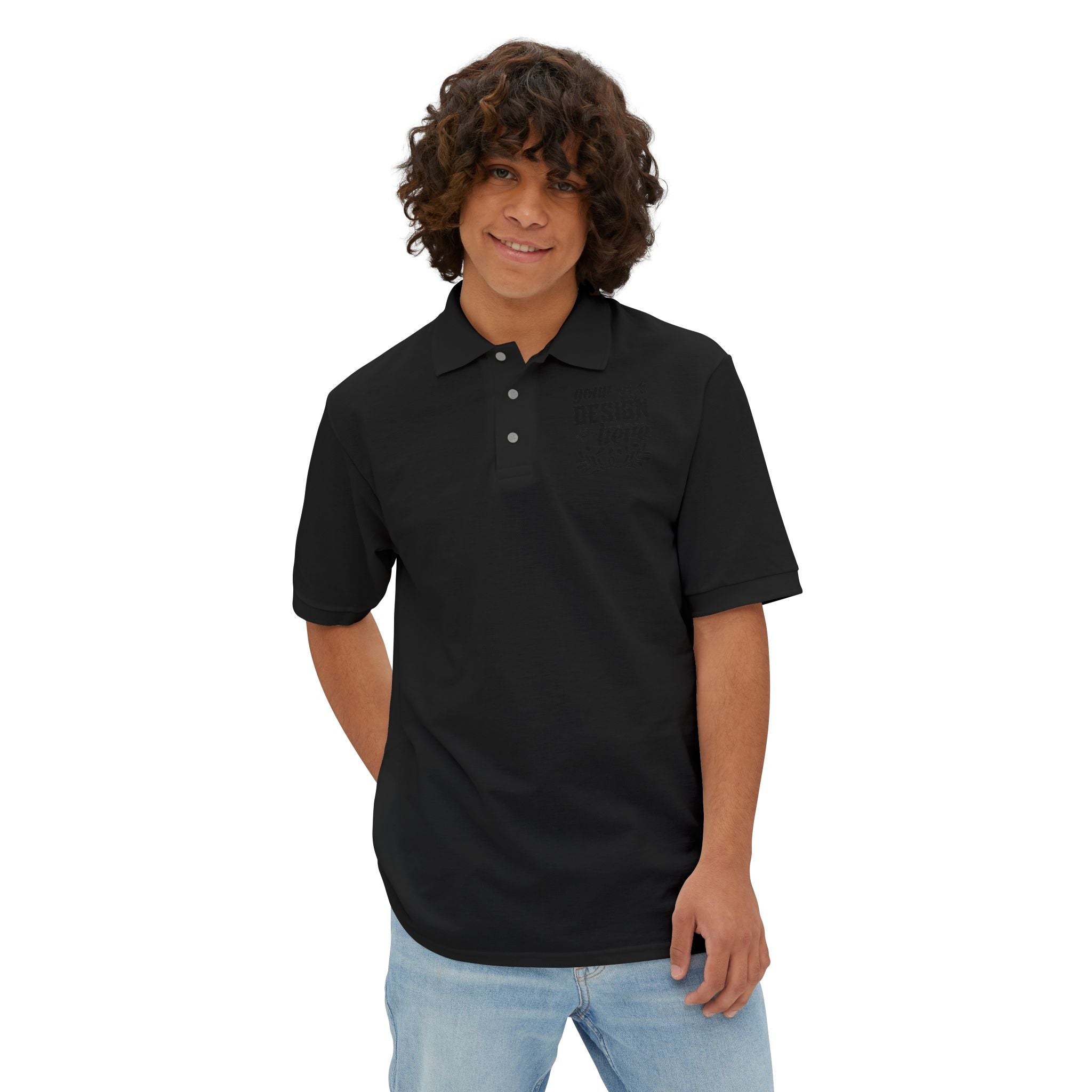 Customizable Jerzees 443M Mens Pique Polo T-Shirt Classic Fit
