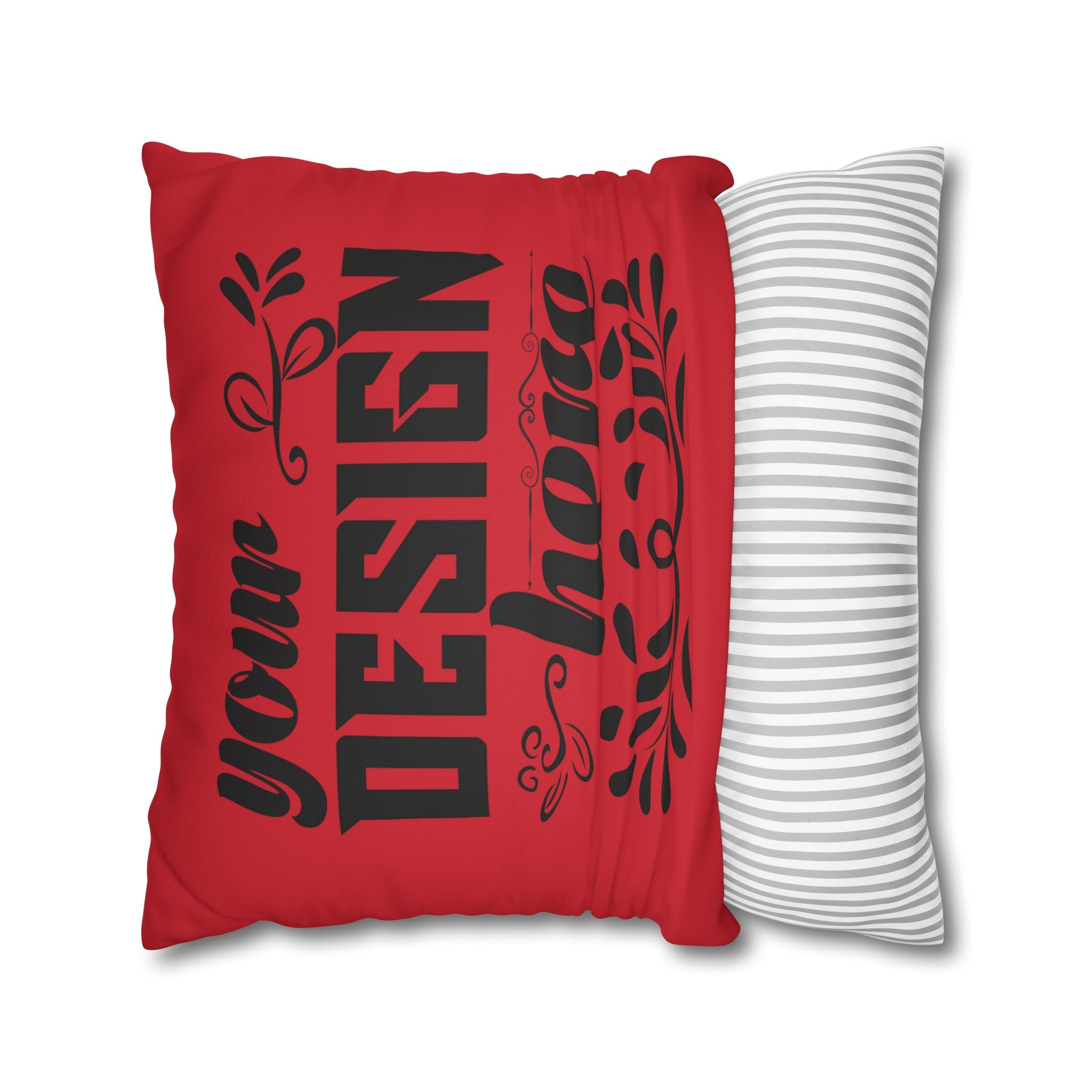 Customizable Faux Suede Square Pillowcase with Concealed Zipper Closure