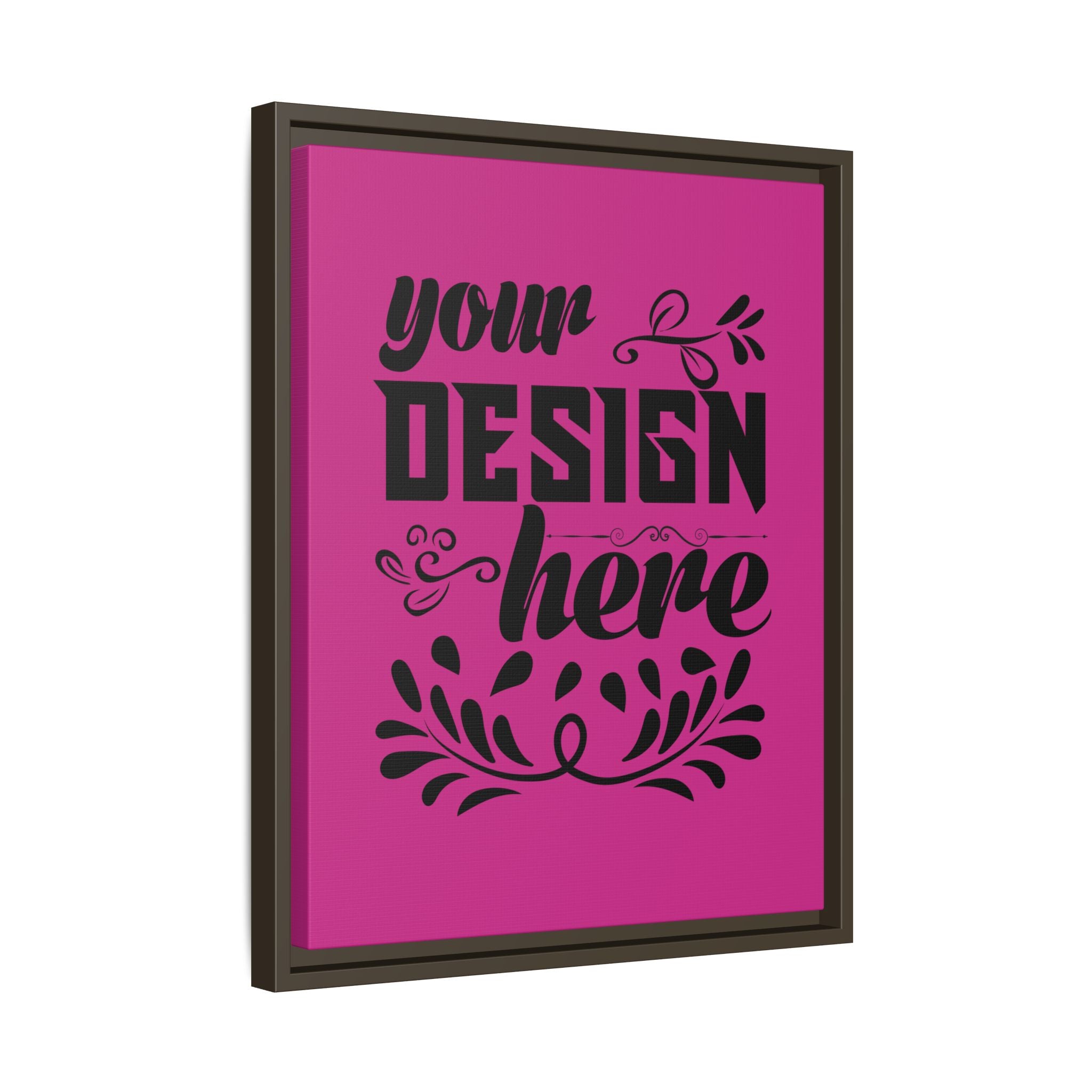 Customizable Framed Matte Canvas Print with Pinewood Frame Sawtooth Hanger