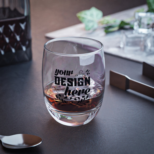 Customizable 6oz Clear Glass Whiskey Tumbler with Glossy Print