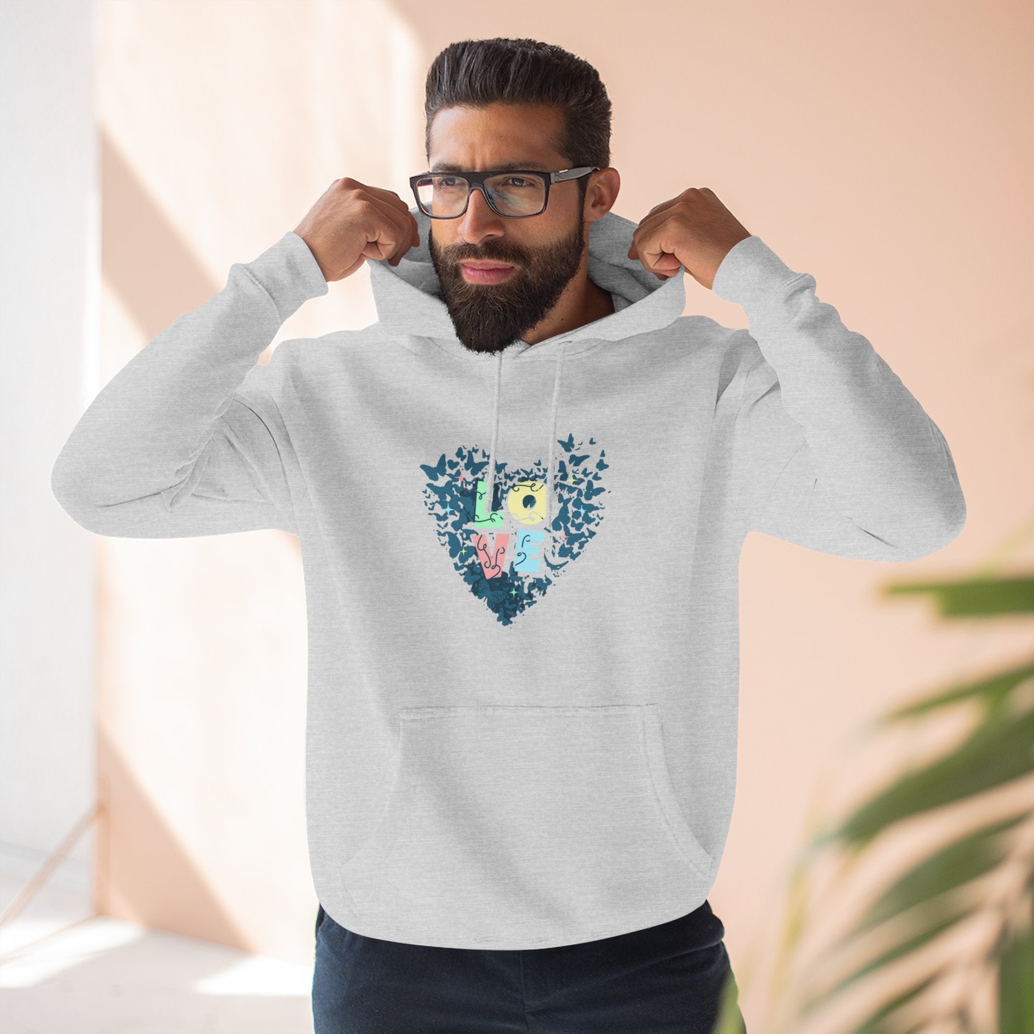 Lane Seven LS14001 Unisex  Fleece Hoodie | Butterfly Love Graphic Print