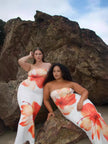 Nameria Strapless Floral Print Long Dress Tube Top Backless