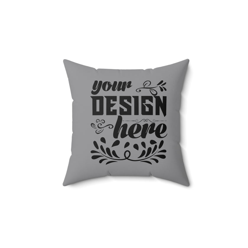 Customizable Spun Polyester Square Pillow with Double Sided Print and Zipper