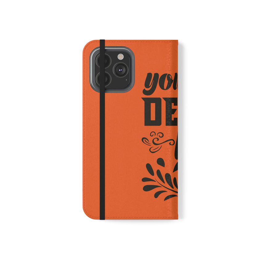 Customizable Flip Folio Phone Case With Card Slots Stand And Elastic Strap