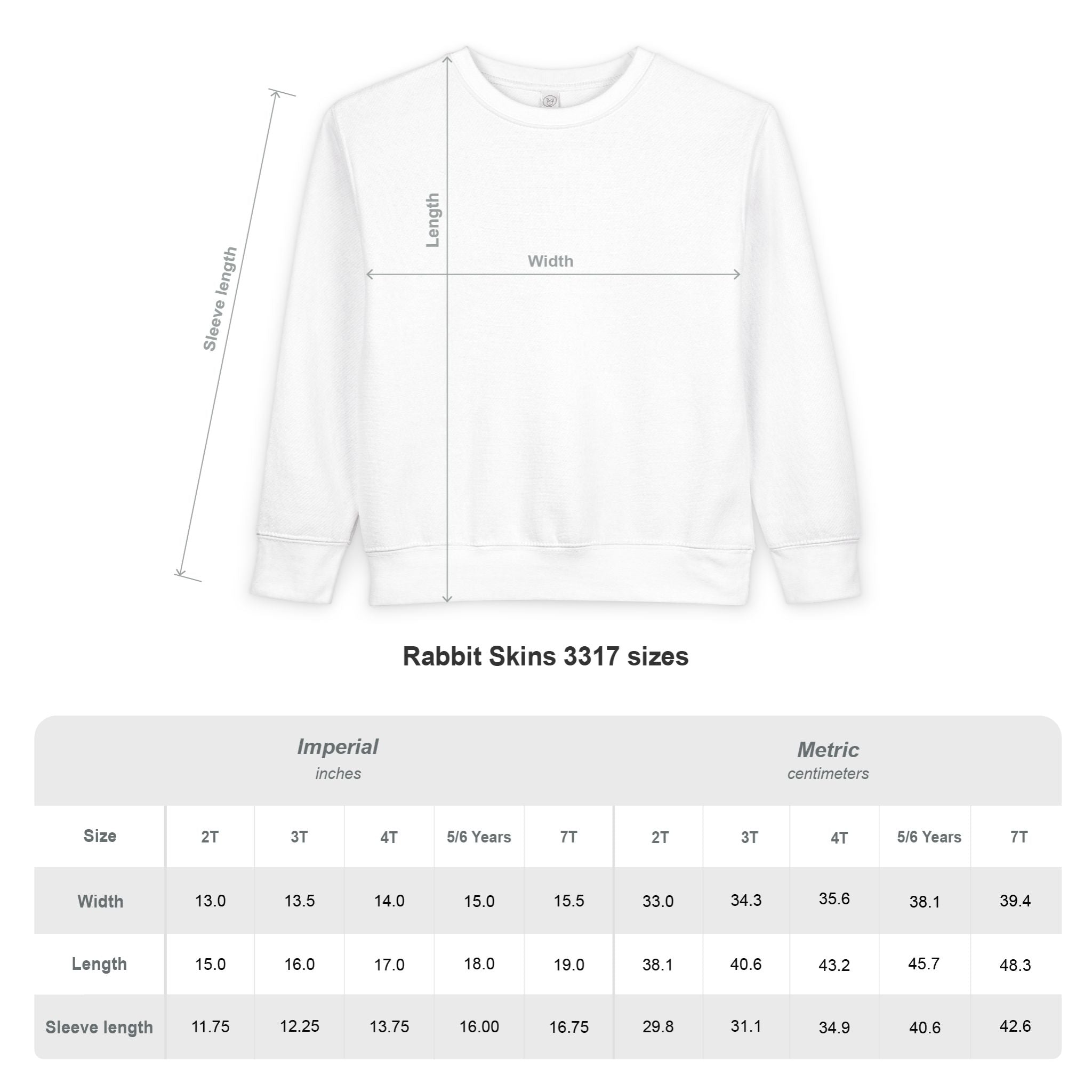 Customizable Rabbit Skins 3317 Toddler Fleece Sweatshirt