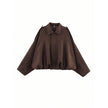 Nameria Suede Textured Lapel Bomber Jacket
