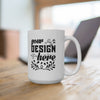 Customizable 15oz White Ceramic Mug Rounded Corners Lead BPA Free