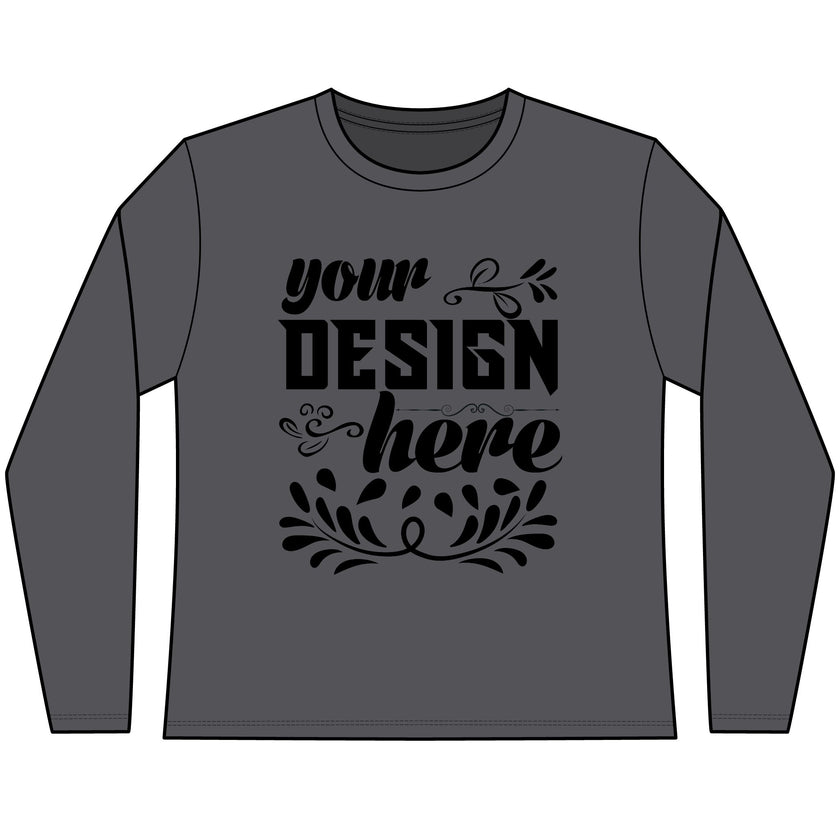 Customizable District DT110 Womens CVC Long Sleeve Tee Side Seamed