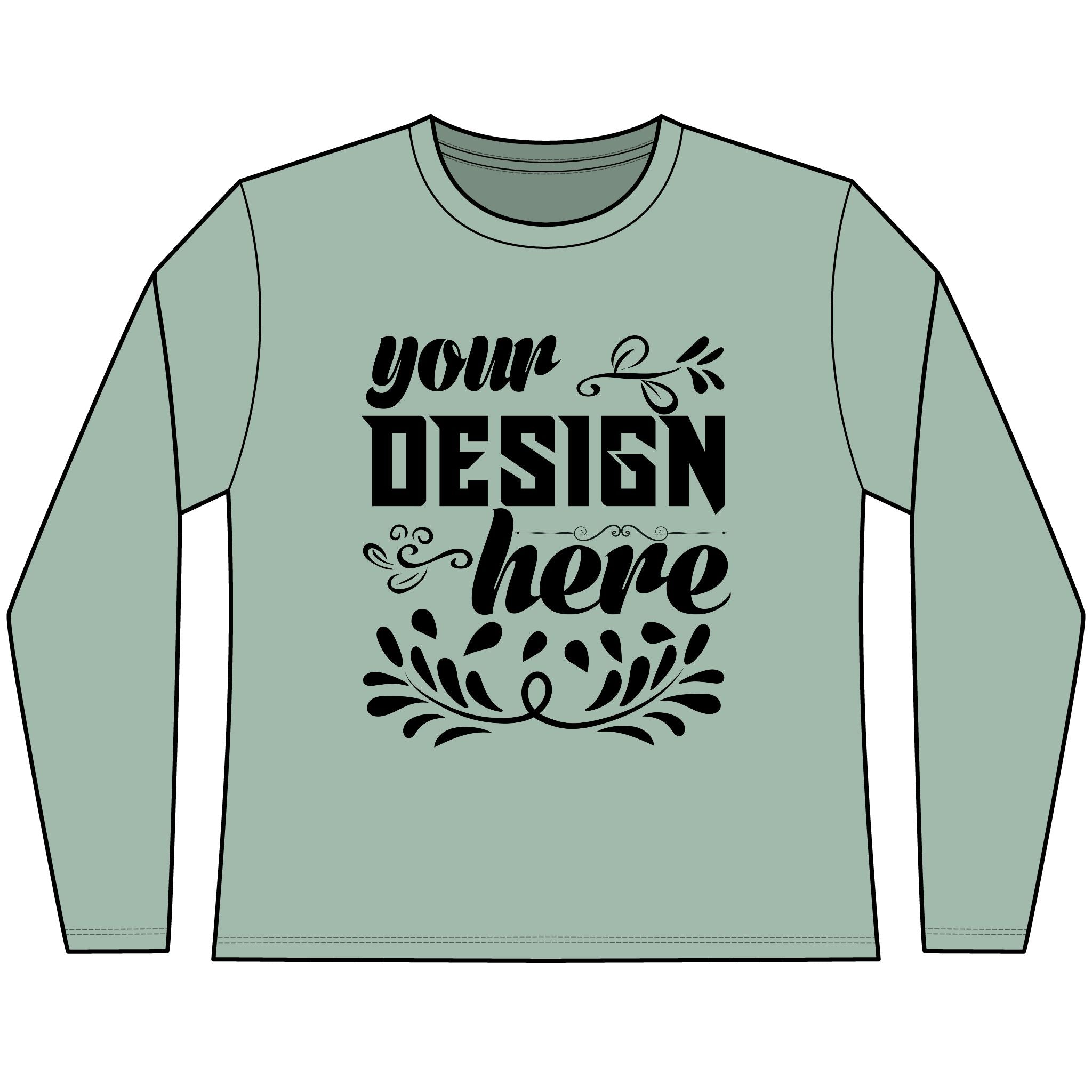 Customizable District DT110 Womens CVC Long Sleeve Tee Side Seamed