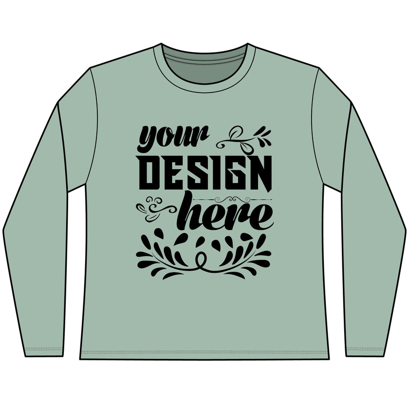 Customizable District DT110 Womens CVC Long Sleeve Tee Side Seamed