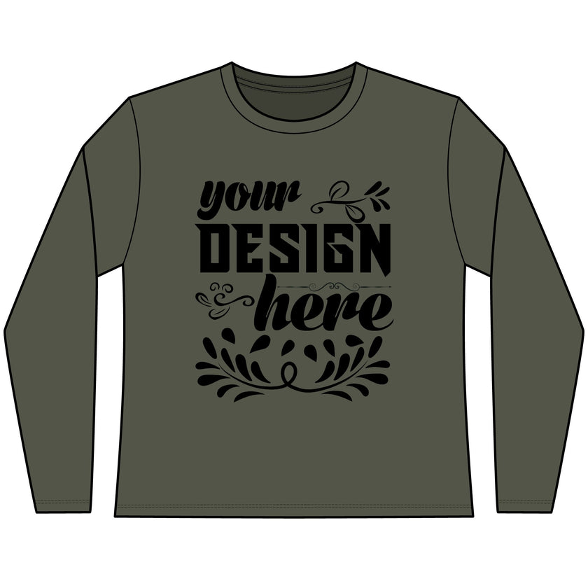 Customizable District DT110 Womens CVC Long Sleeve Tee Side Seamed