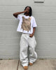 Nameria Drawstring Fleece Lined Sweatpants with Side Stripe