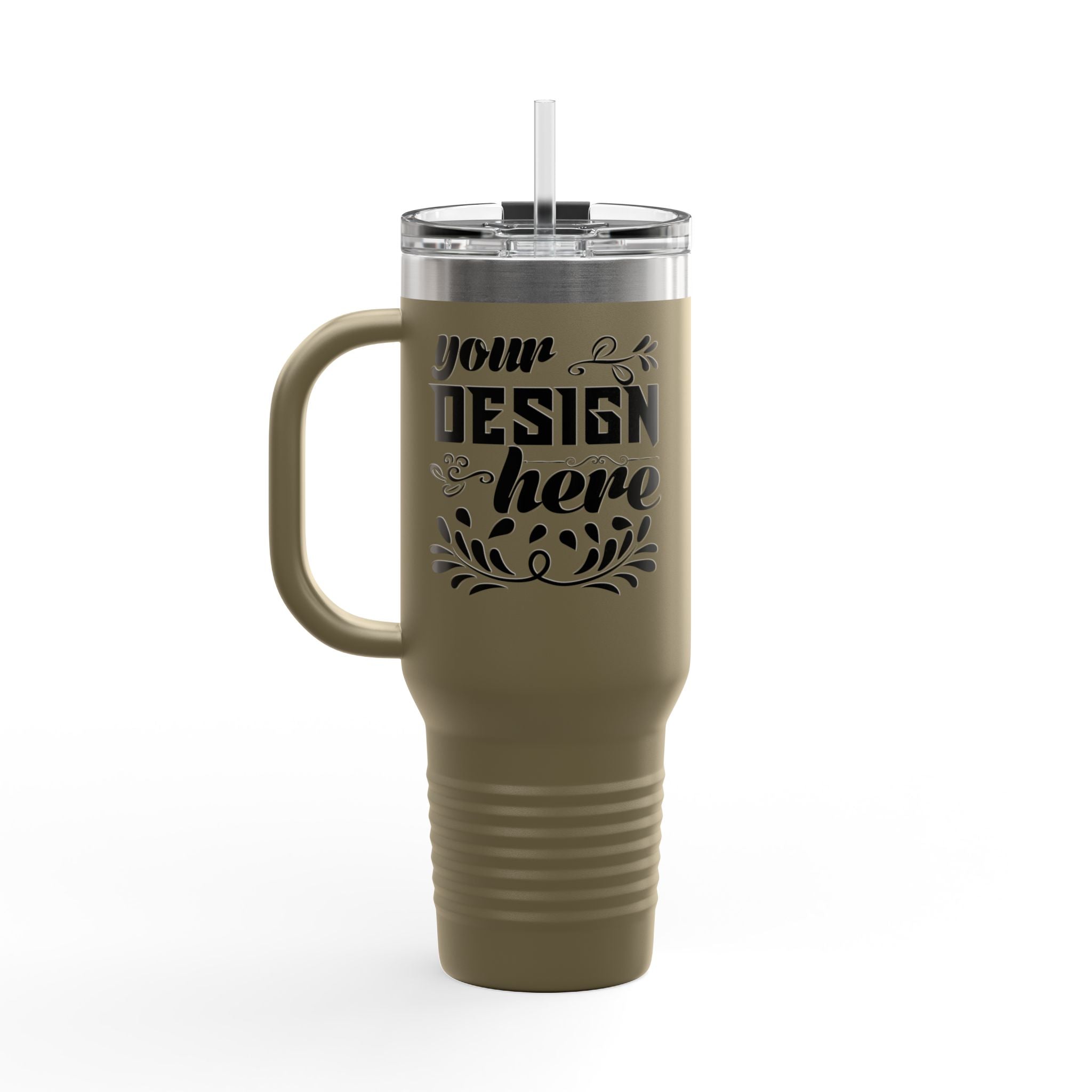 Customizable Polar Camel 40oz Insulated Travel Mug with Handle and Straw (Best Seller)
