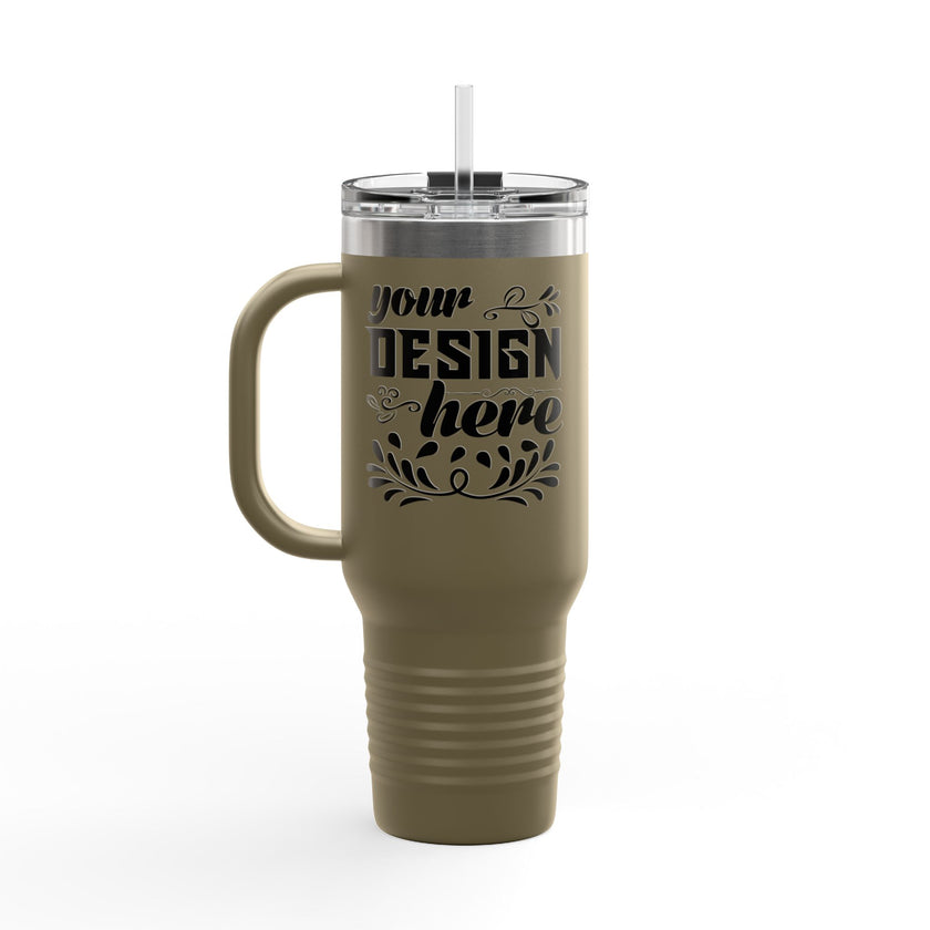 Customizable Polar Camel 40oz Insulated Travel Mug with Handle and Straw (Best Seller)