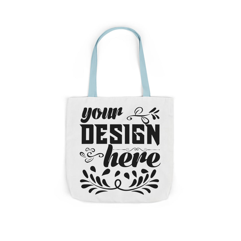 Customizable Canvas Tote Bag With 5 Color Strap Options All Over Print