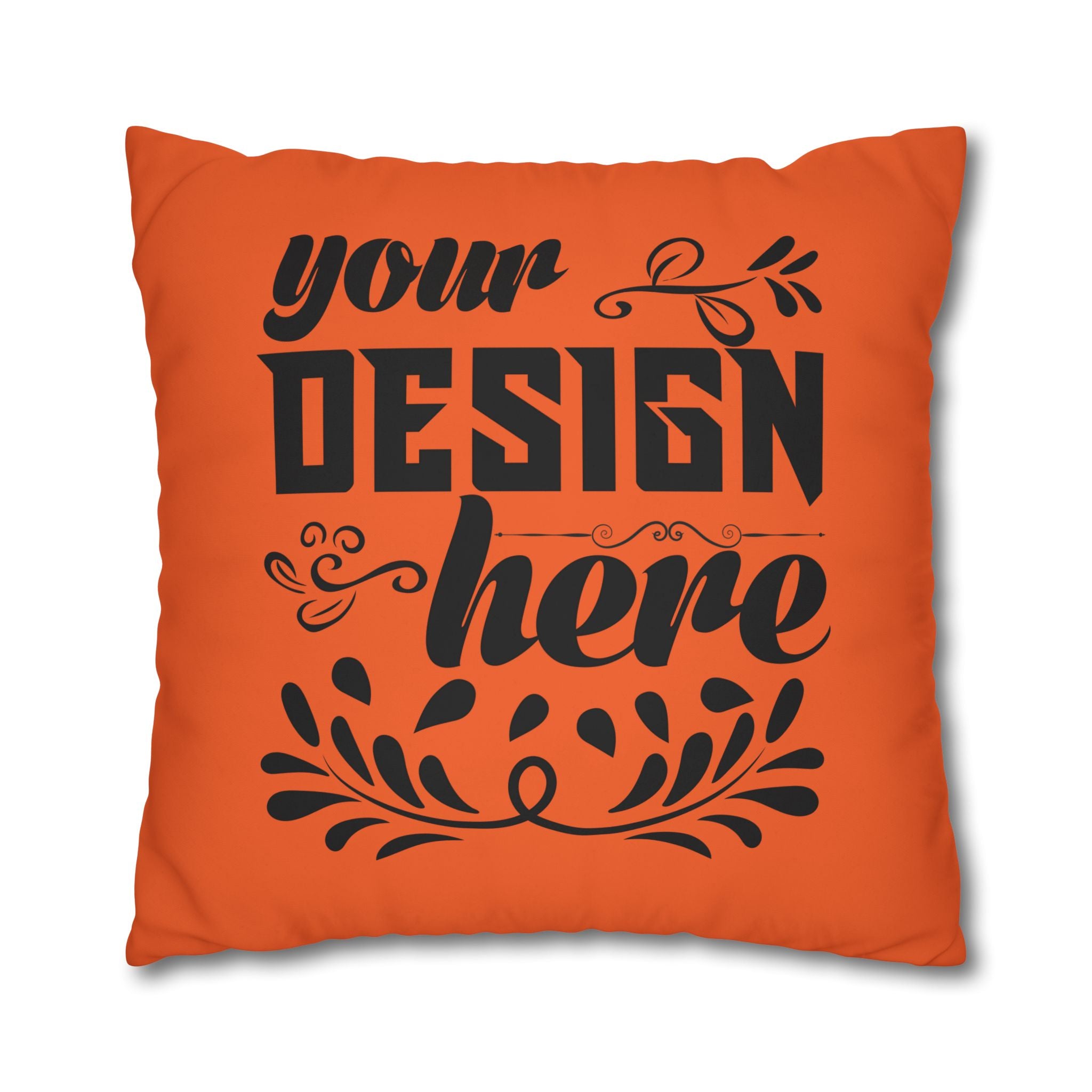 Customizable Square Poly Canvas Pillowcase with Concealed Zipper Closure