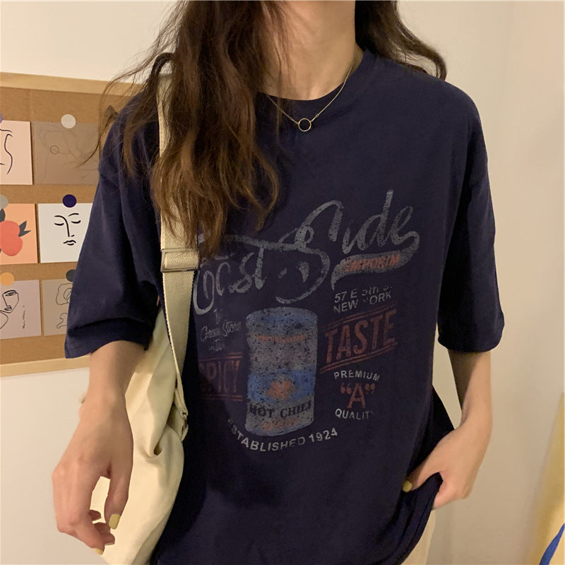 Nameria Cotton Blend Printed Loose Fit T-Shirt
