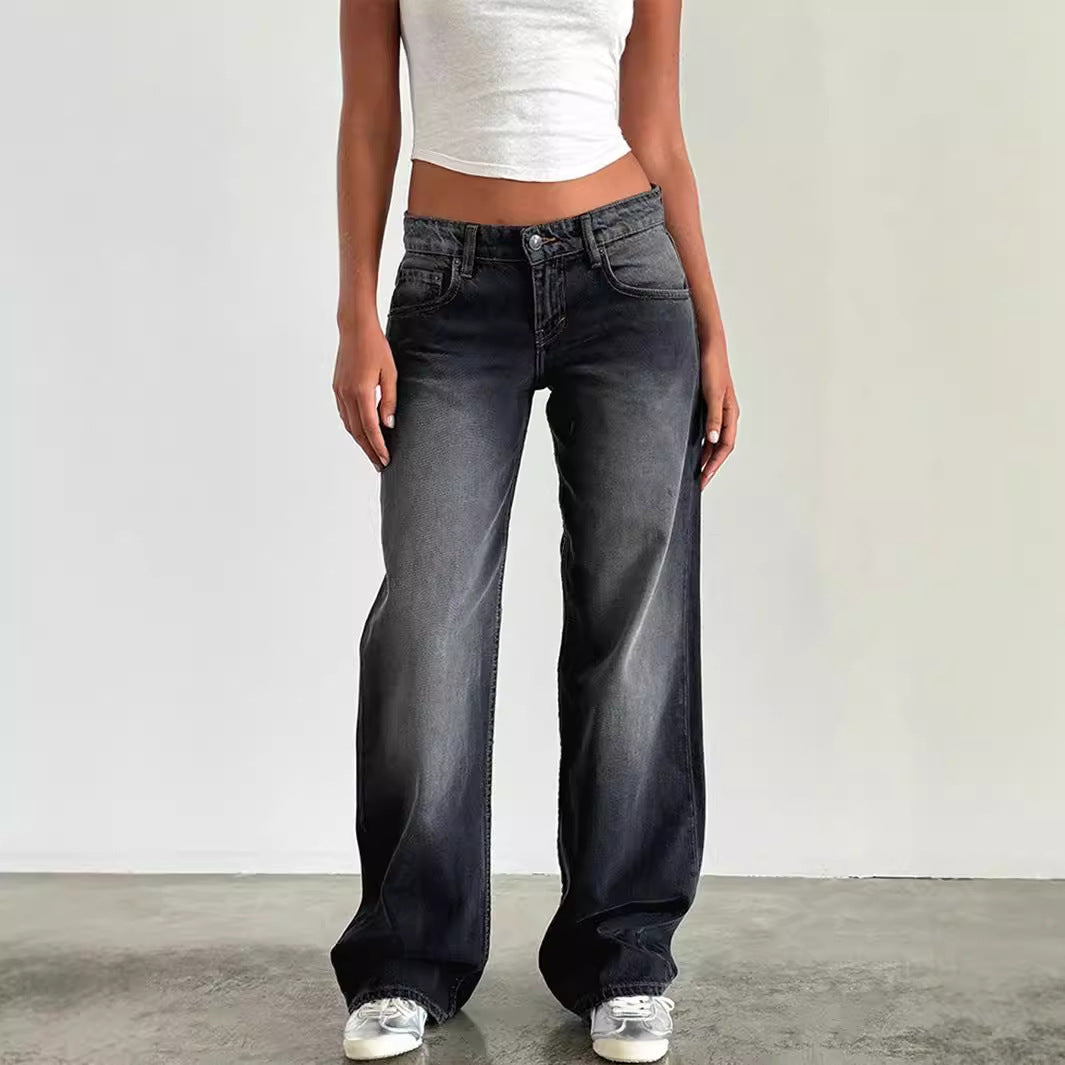Nameria High Waist Straight Leg Denim Jeans Full Length