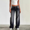 Nameria High Waist Straight Leg Denim Jeans Full Length