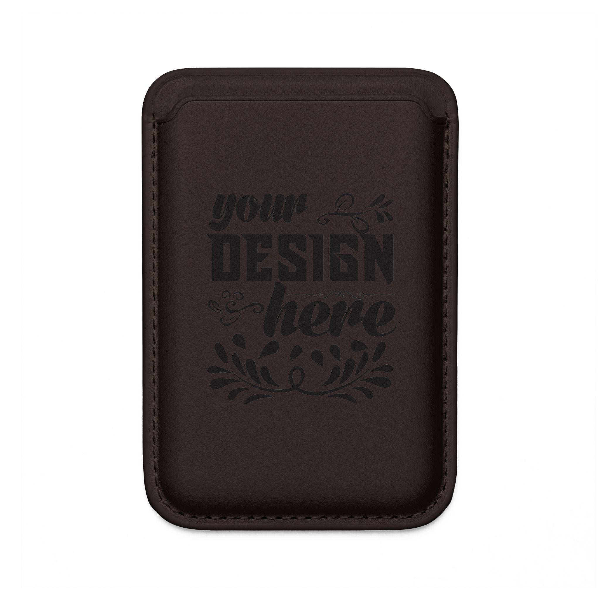 Customizable Vegan PU Leather Magnetic Wallet MagSafe Compatible 2 Cards