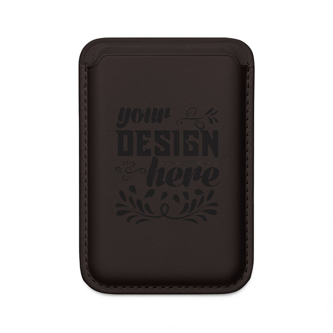 Customizable Vegan PU Leather Magnetic Wallet MagSafe Compatible 2 Cards