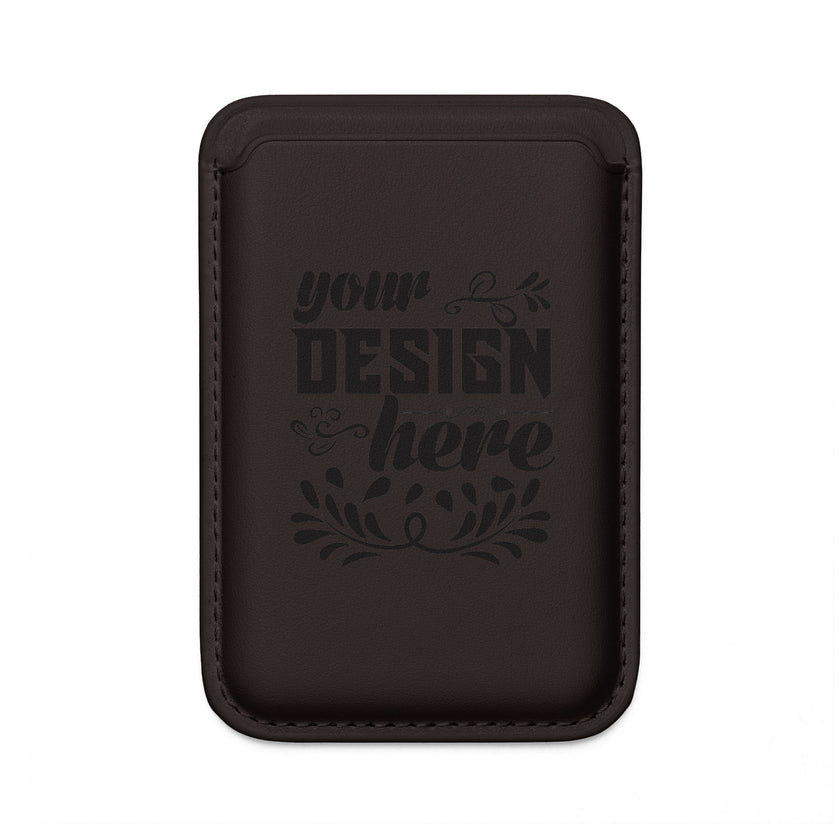 Customizable Vegan PU Leather Magnetic Wallet MagSafe Compatible 2 Cards