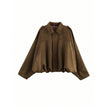 Nameria Suede Textured Lapel Bomber Jacket