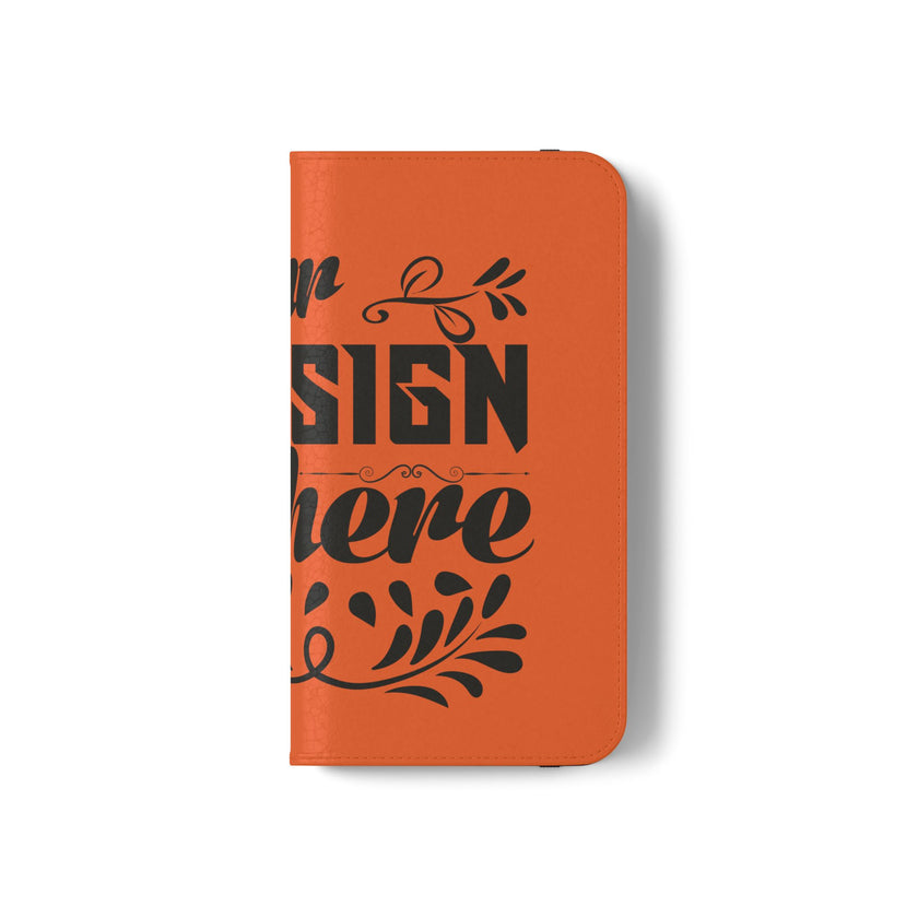 Customizable Flip Folio Phone Case With Card Slots Stand And Elastic Strap