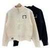 Nameria Wool Blend Zip Cardigan Stand Collar Loose Fit