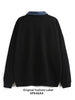 Nameria Unisex Oversize Denim Lapel Polo Sweatshirt