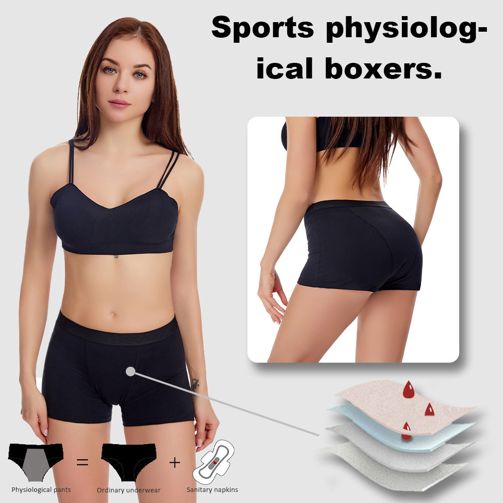 Nameria Women's High Waist Menstrual Boxer Briefs Leak Protection