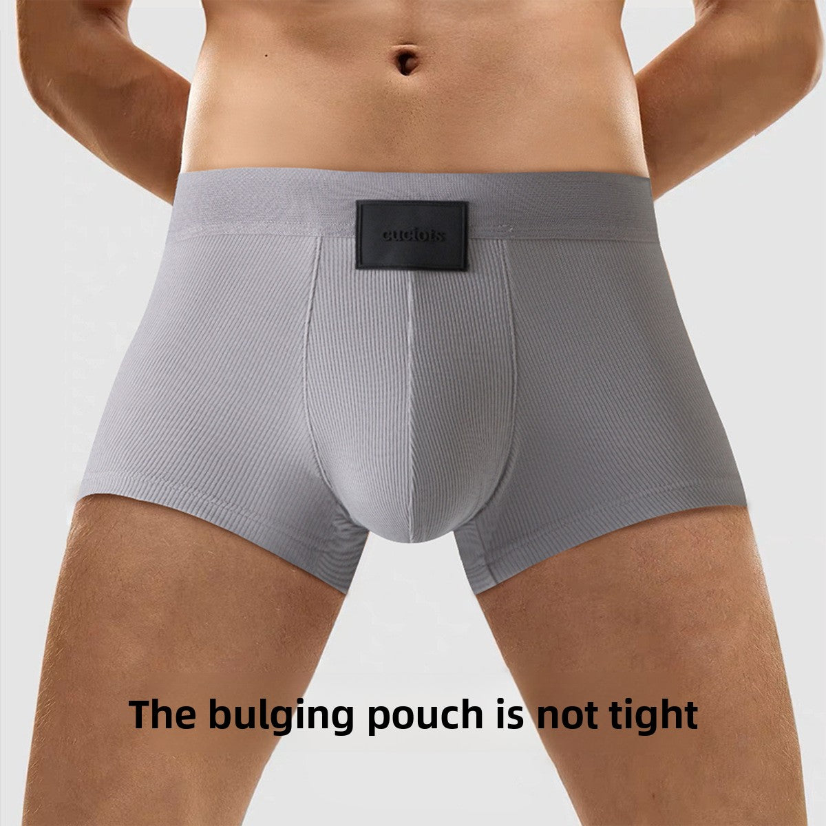 Nameria Men's Mid Waist Cotton Boxer Briefs Solid Color