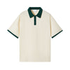 Nameria Unisex Color Block Polo Shirt 100% Combed Cotton Loose Fit